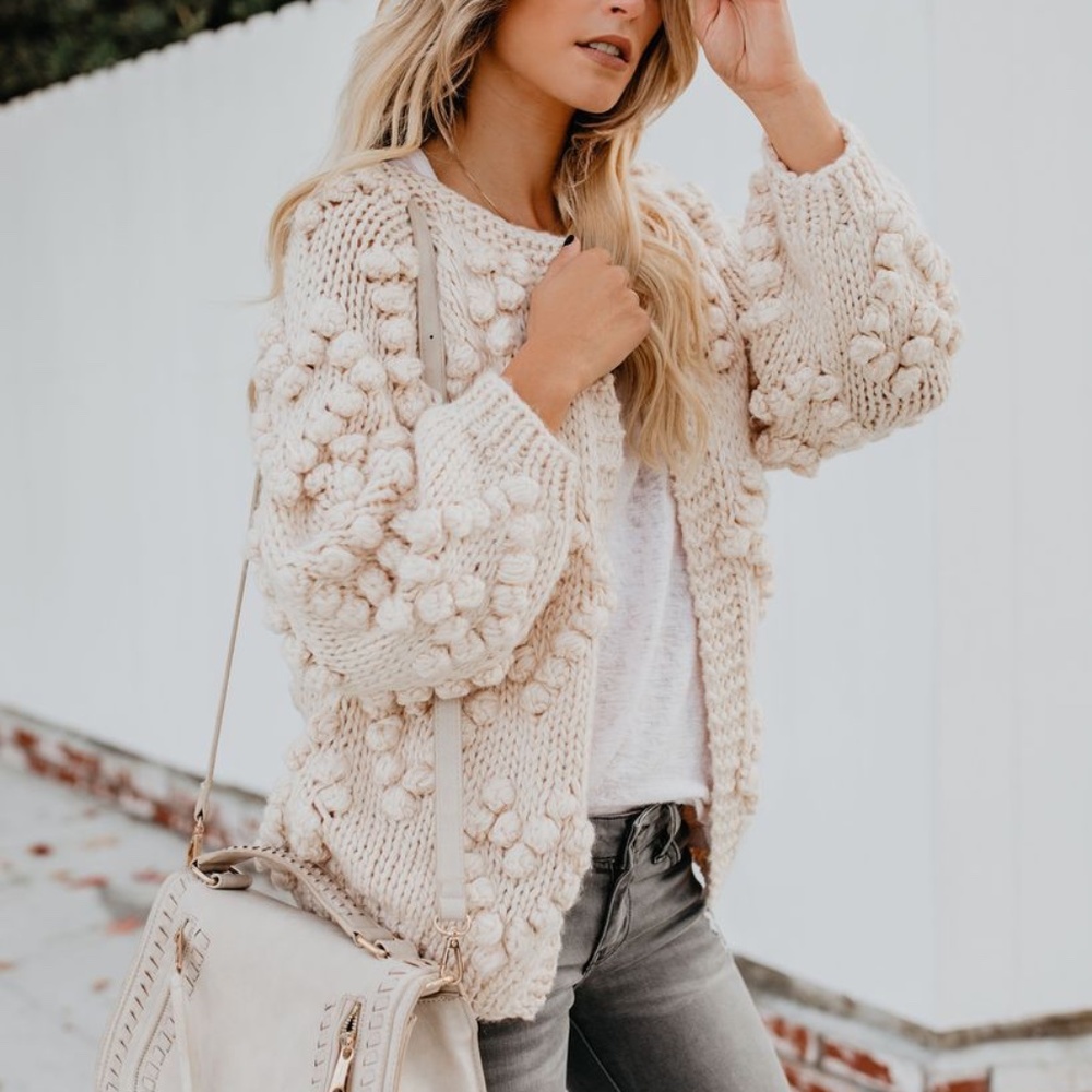 After My Heart Handmade Knit Cardigan - Natural